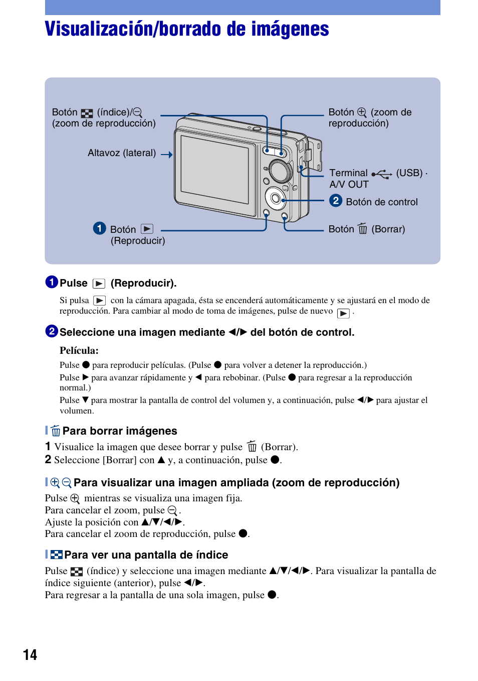 Visualización/borrado de imágenes | Sony DSC-S780 User Manual | Page 46 / 64