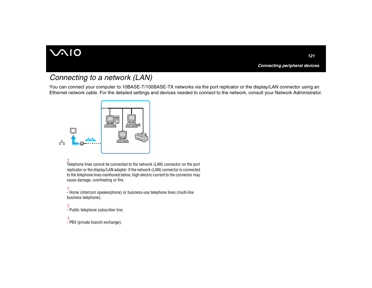 Connecting to a network (lan) | Sony VGN-U750P User Manual | Page 121 / 142