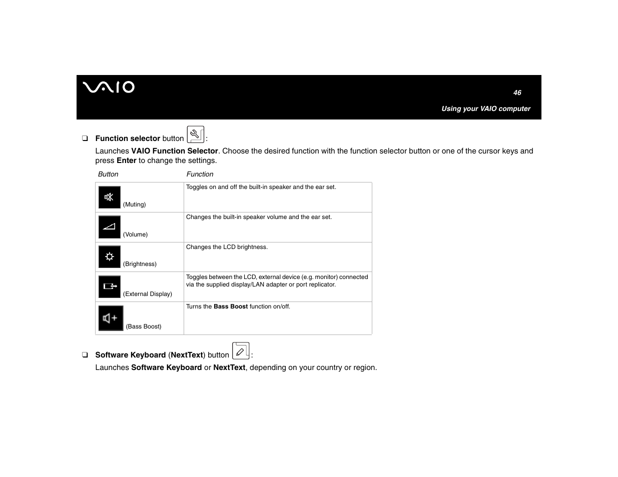 Sony VGN-U750P User Manual | Page 46 / 142