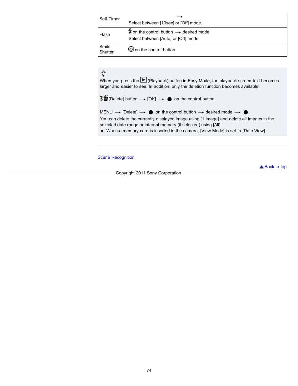 Sony DSC-H70 User Manual | Page 74 / 208