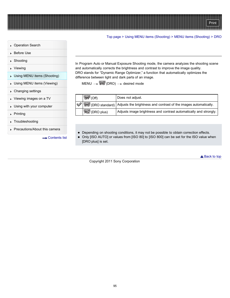 Sony DSC-H70 User Manual | Page 95 / 208