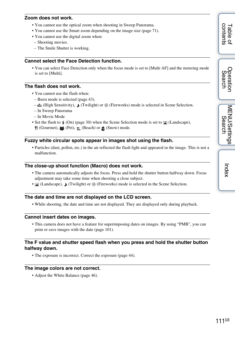 Sony DSC-W370 User Manual | Page 111 / 128