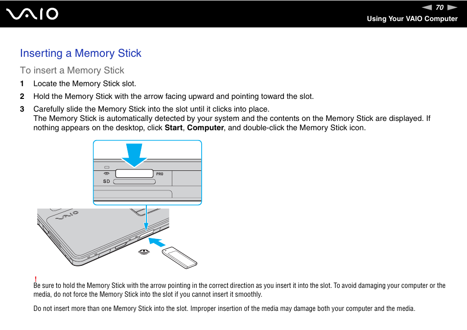 Sony VGN-AW235J User Manual | Page 70 / 210