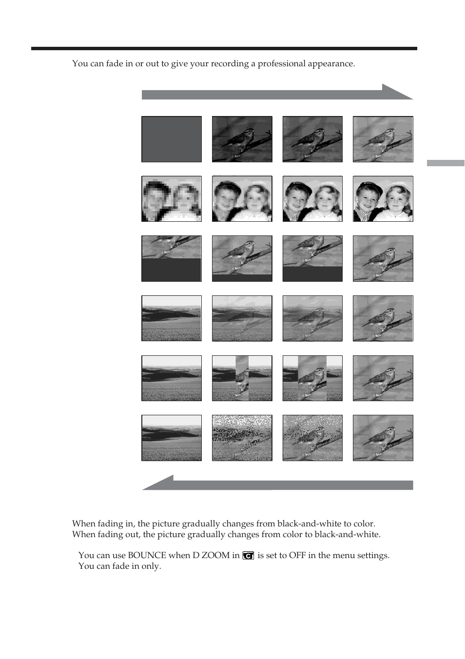 Using the fader function | Sony DCR-TRV38 User Manual | Page 51 / 212