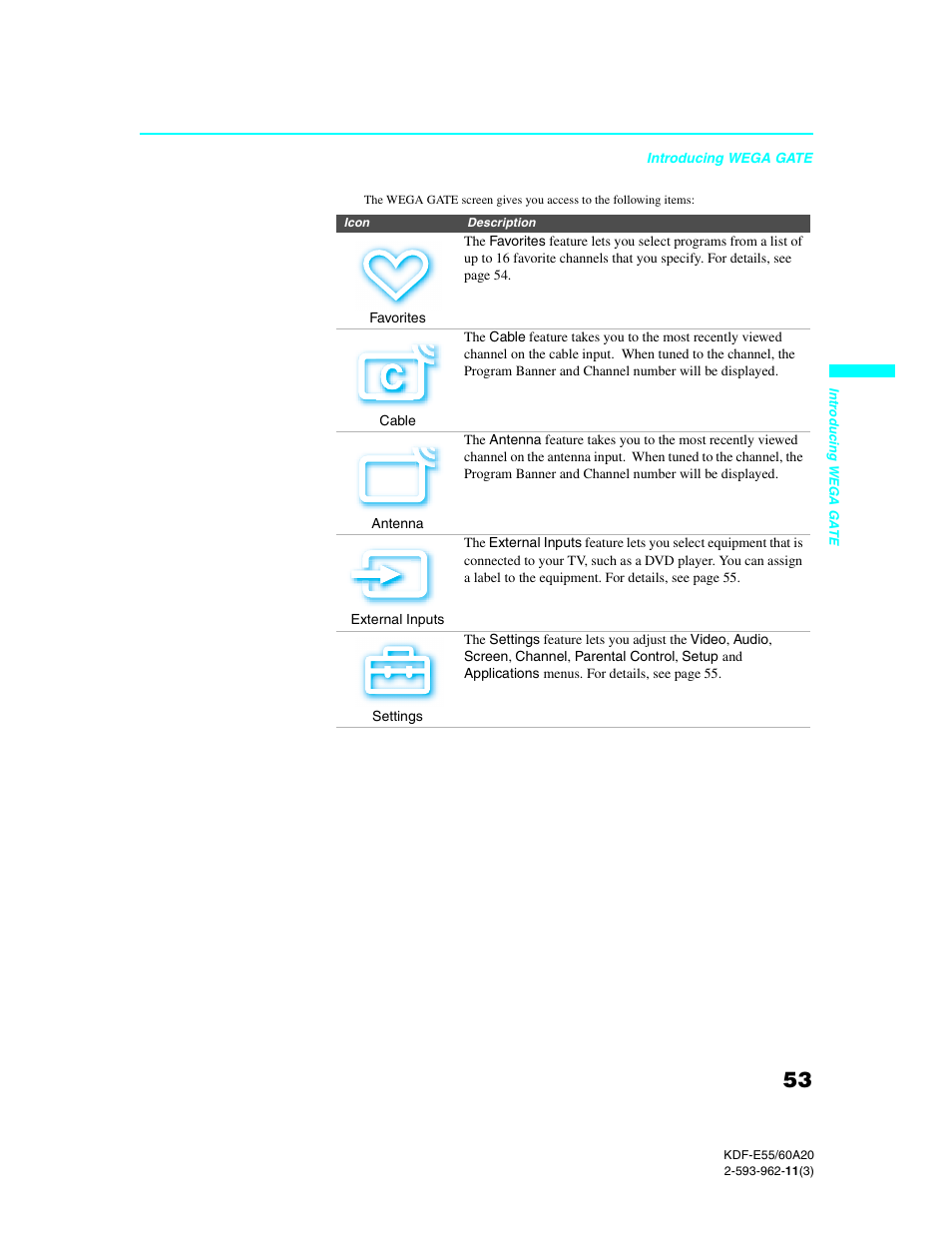 Sony KDF-E60A20 User Manual | Page 55 / 92