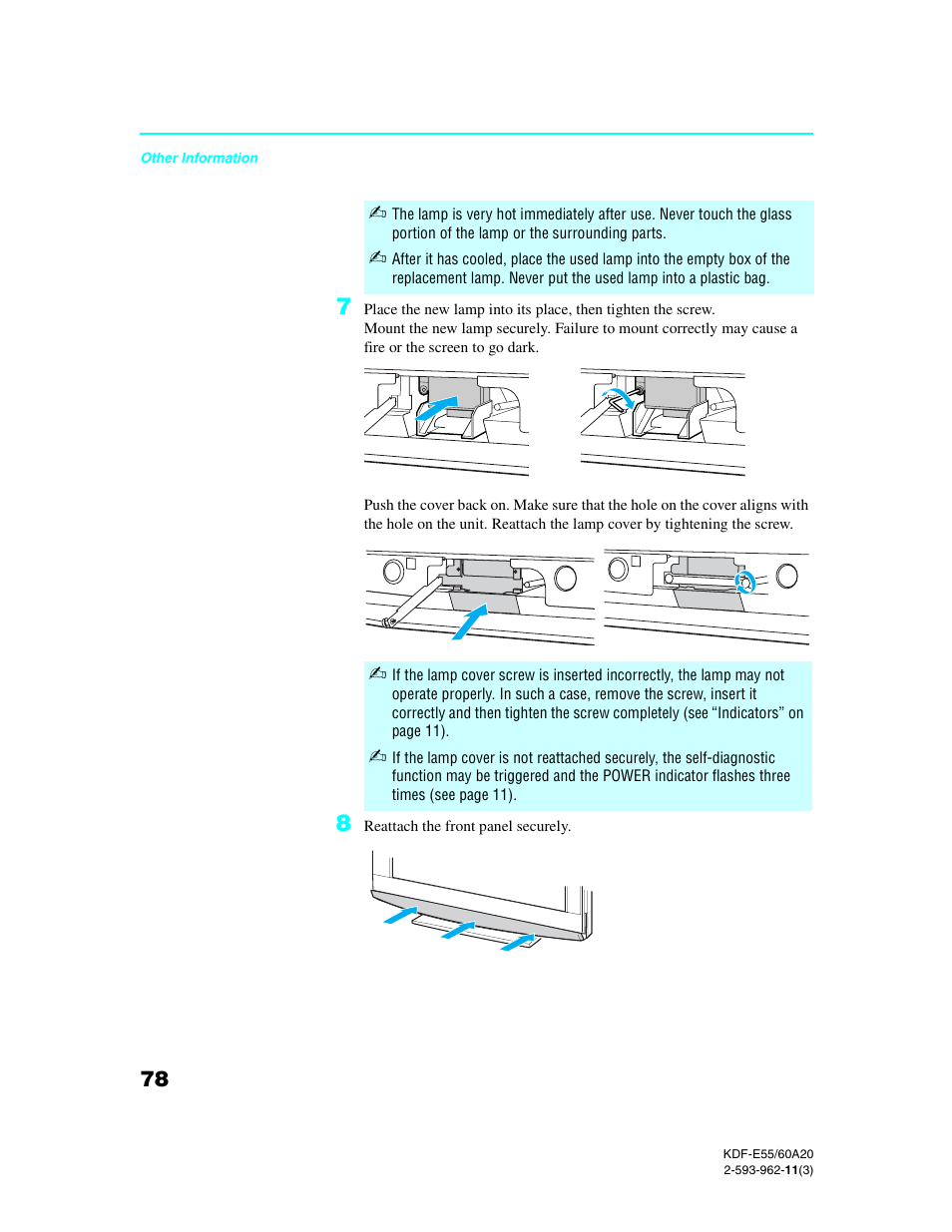 Sony KDF-E60A20 User Manual | Page 80 / 92