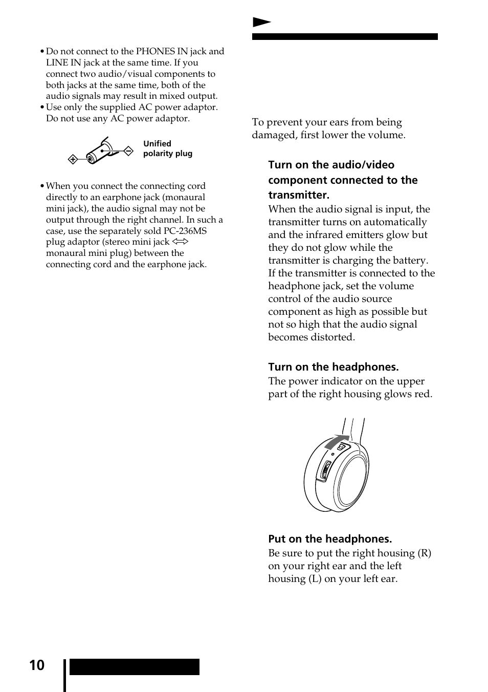 Operating the system, Listening to a program, Noperating the system | Sony MDR-IF240RK User Manual | Page 10 / 44