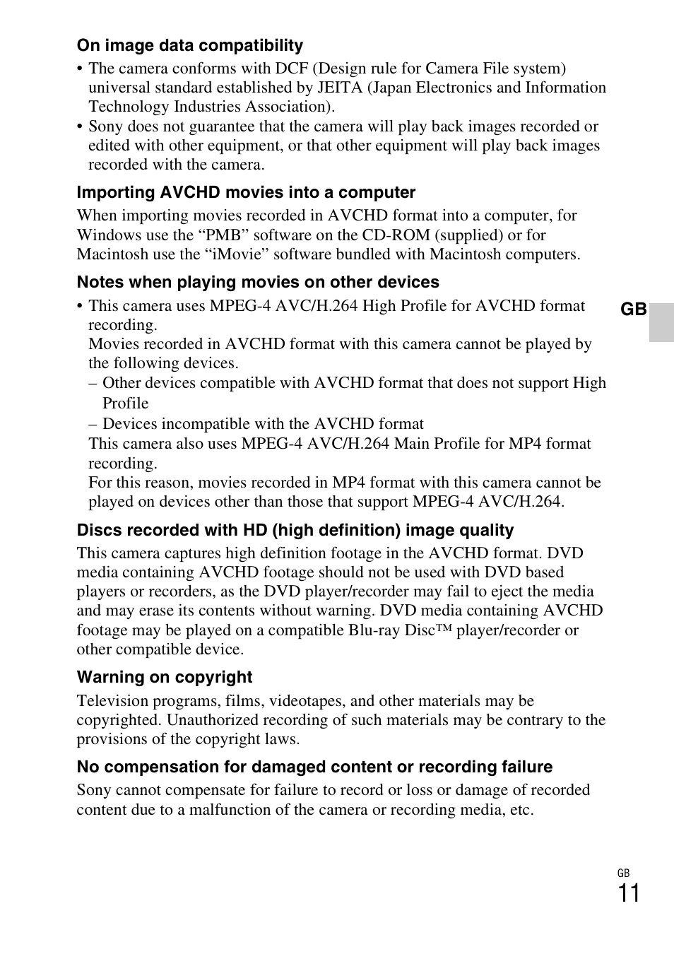 Sony DSC-TX9 User Manual | Page 11 / 68