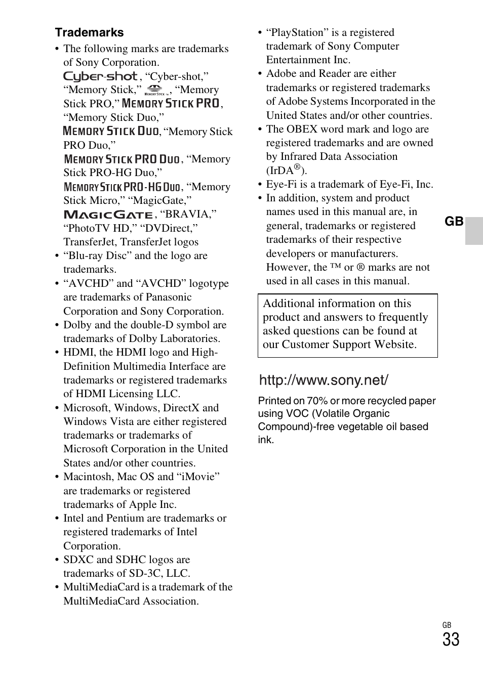 Sony DSC-TX9 User Manual | Page 33 / 68