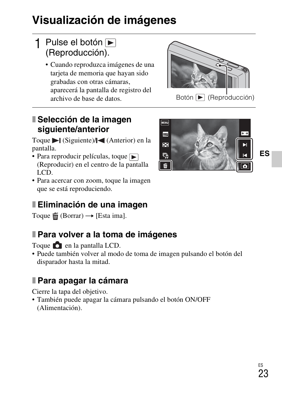 Visualización de imágenes, Pulse el botón (reproducción) | Sony DSC-TX9 User Manual | Page 55 / 68