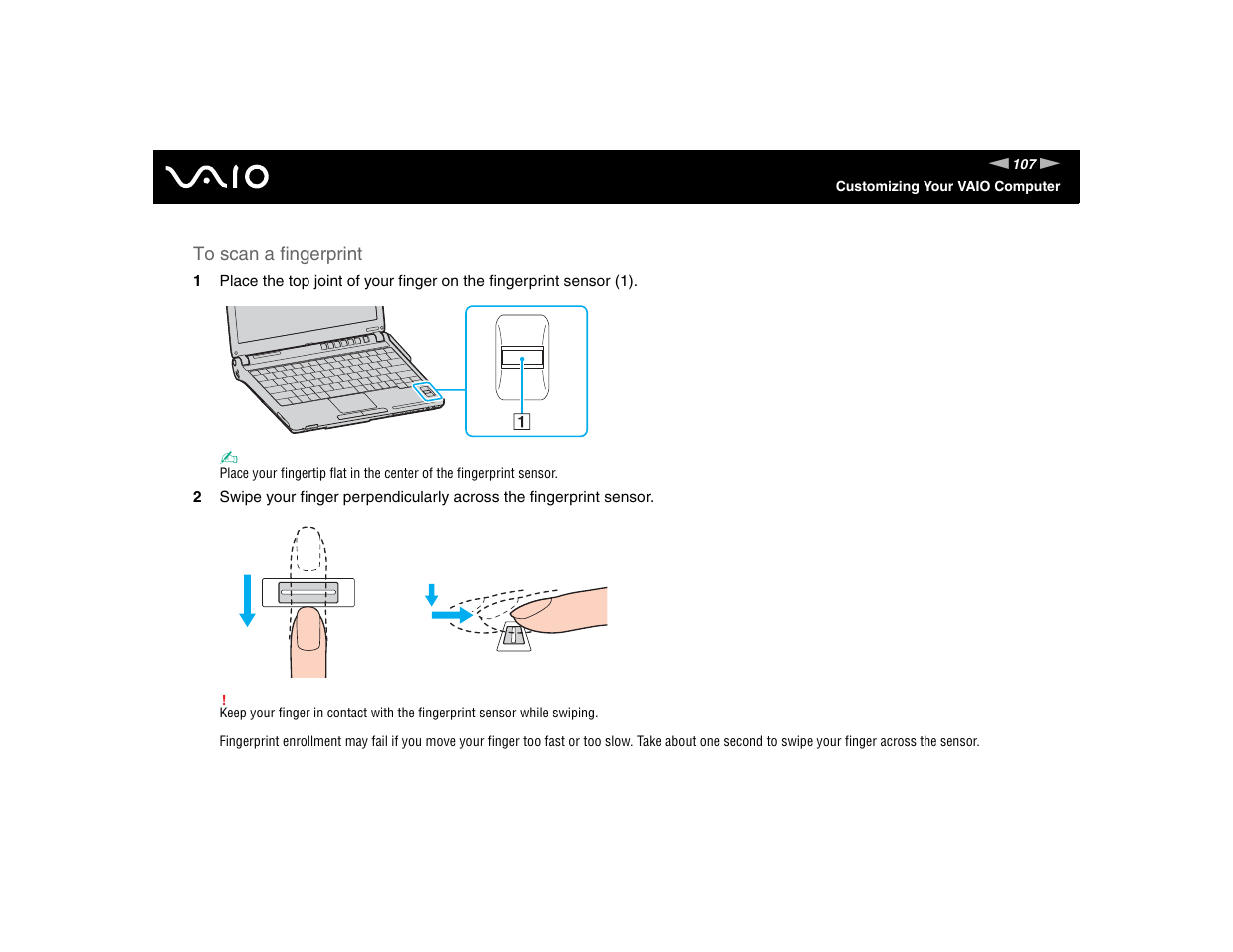 A fingerprint | Sony VGN-TXN17P User Manual | Page 107 / 212