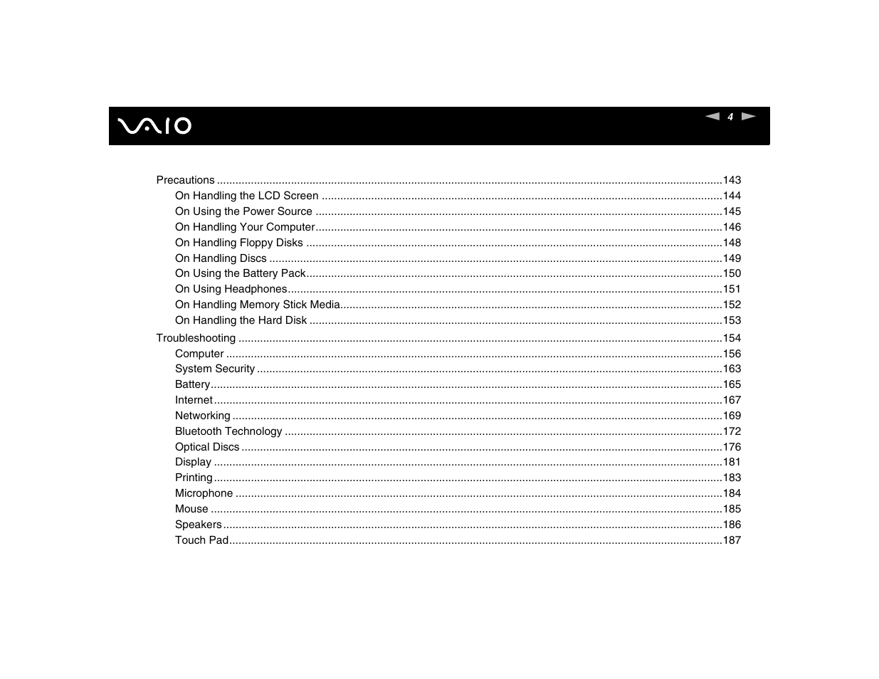 Sony VGN-TXN17P User Manual | Page 4 / 212