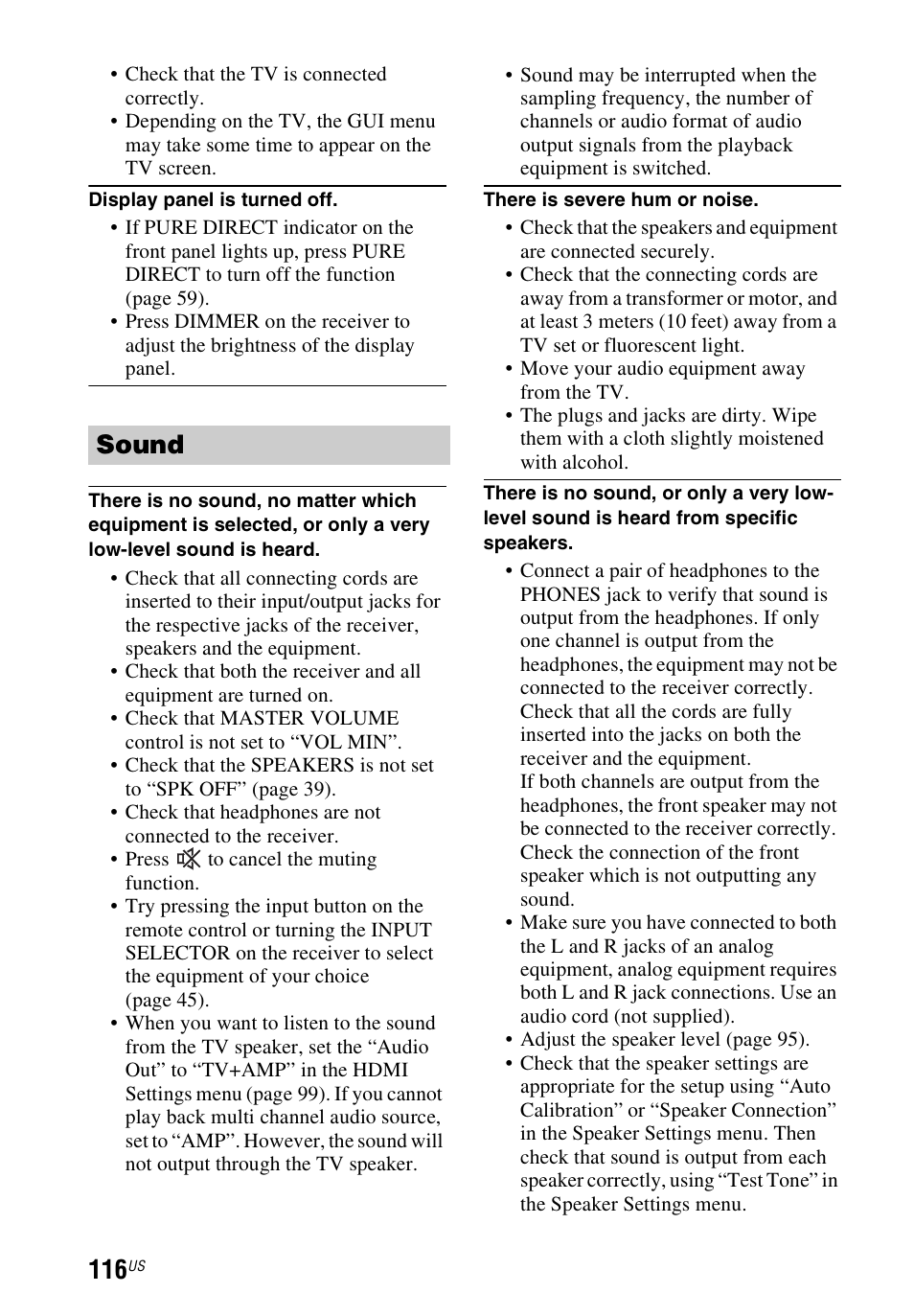 Sound | Sony STR-DN1040 User Manual | Page 116 / 136