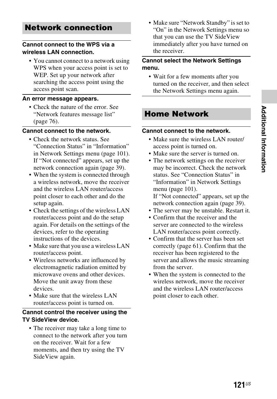 Network connection home network | Sony STR-DN1040 User Manual | Page 121 / 136