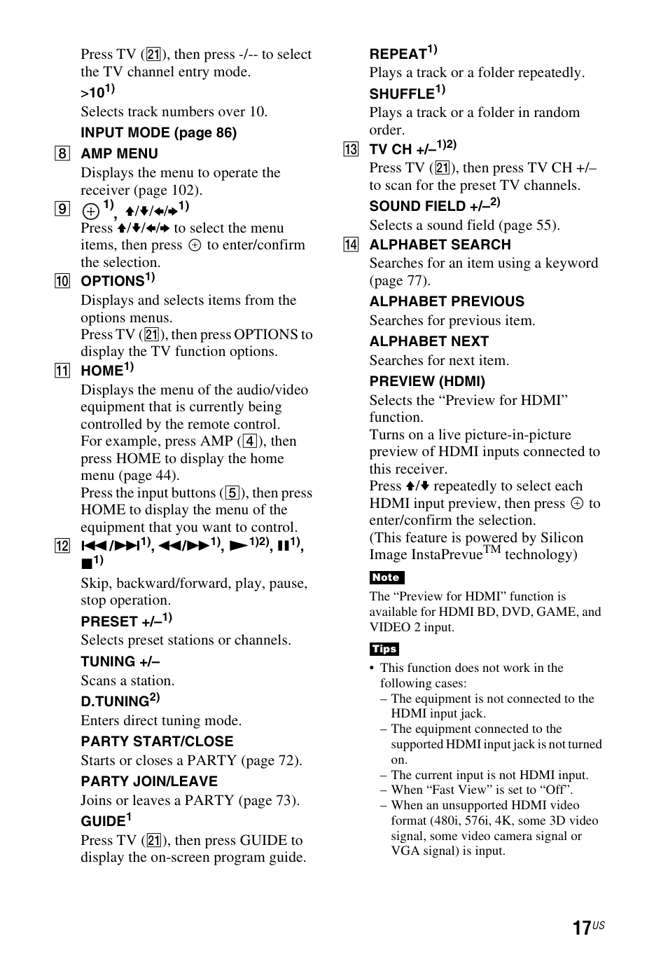 Sony STR-DN1040 User Manual | Page 17 / 136