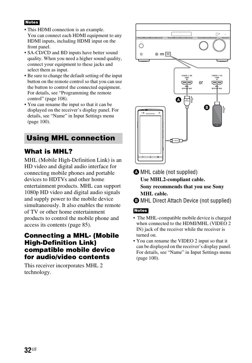 Using mhl connection, What is mhl | Sony STR-DN1040 User Manual | Page 32 / 136