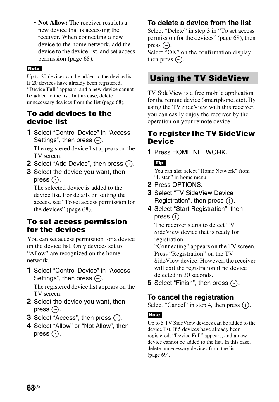 Using the tv sideview | Sony STR-DN1040 User Manual | Page 68 / 136