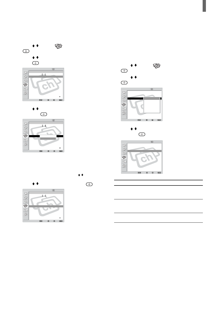 Press menu, Press v/v to select (channel), then press, Press v/v to select “channel fix,” then press | Press v/v to select “channel skip/add,” then press, Press menu to exit the menu screen, Installing and connecting the tv | Sony KLV-23HR1 User Manual | Page 21 / 56