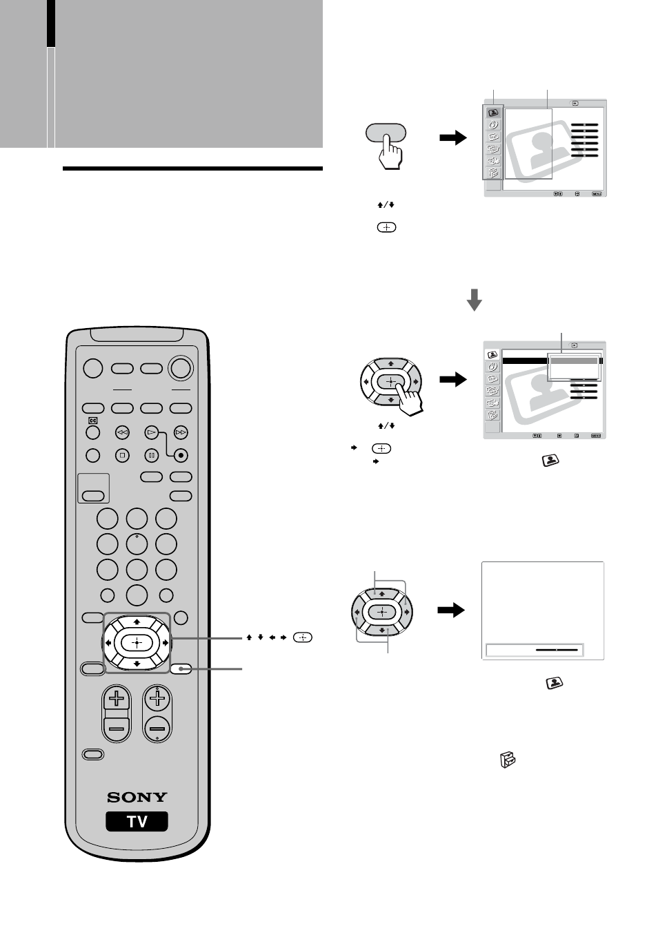 Using advanced features, Using the menu | Sony KLV-23HR1 User Manual | Page 36 / 56