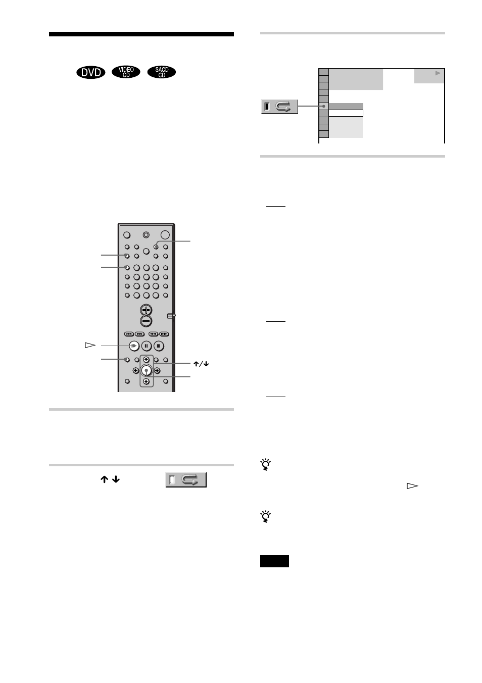 Playing repeatedly (repeat play), Playing repeatedly, Select the repeat play setting | Repeat play), Press dvd display, Press x / x to select (repeat) then press enter | Sony DAV-C900 User Manual | Page 40 / 84