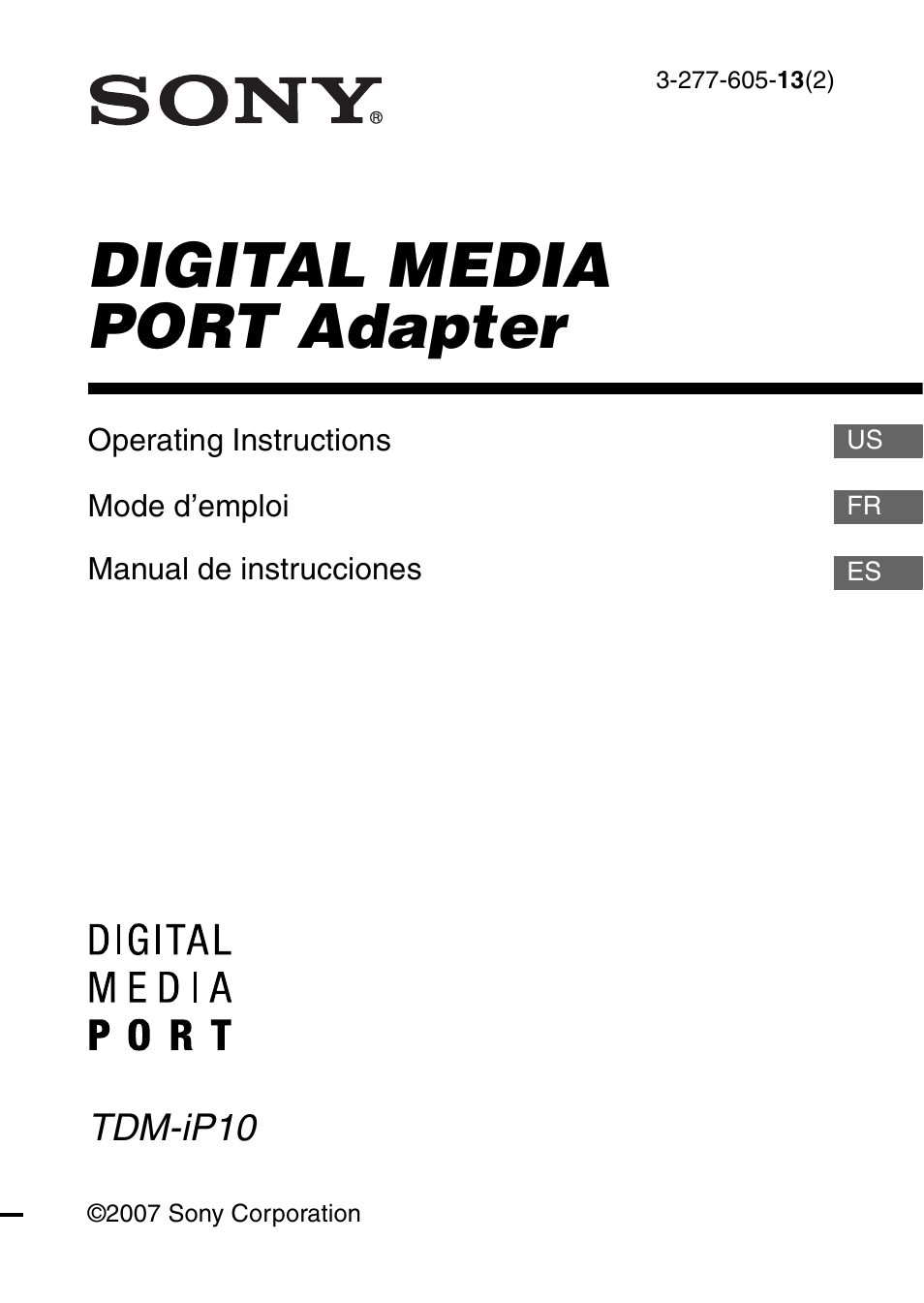 Sony TDM-iP10 User Manual | 40 pages