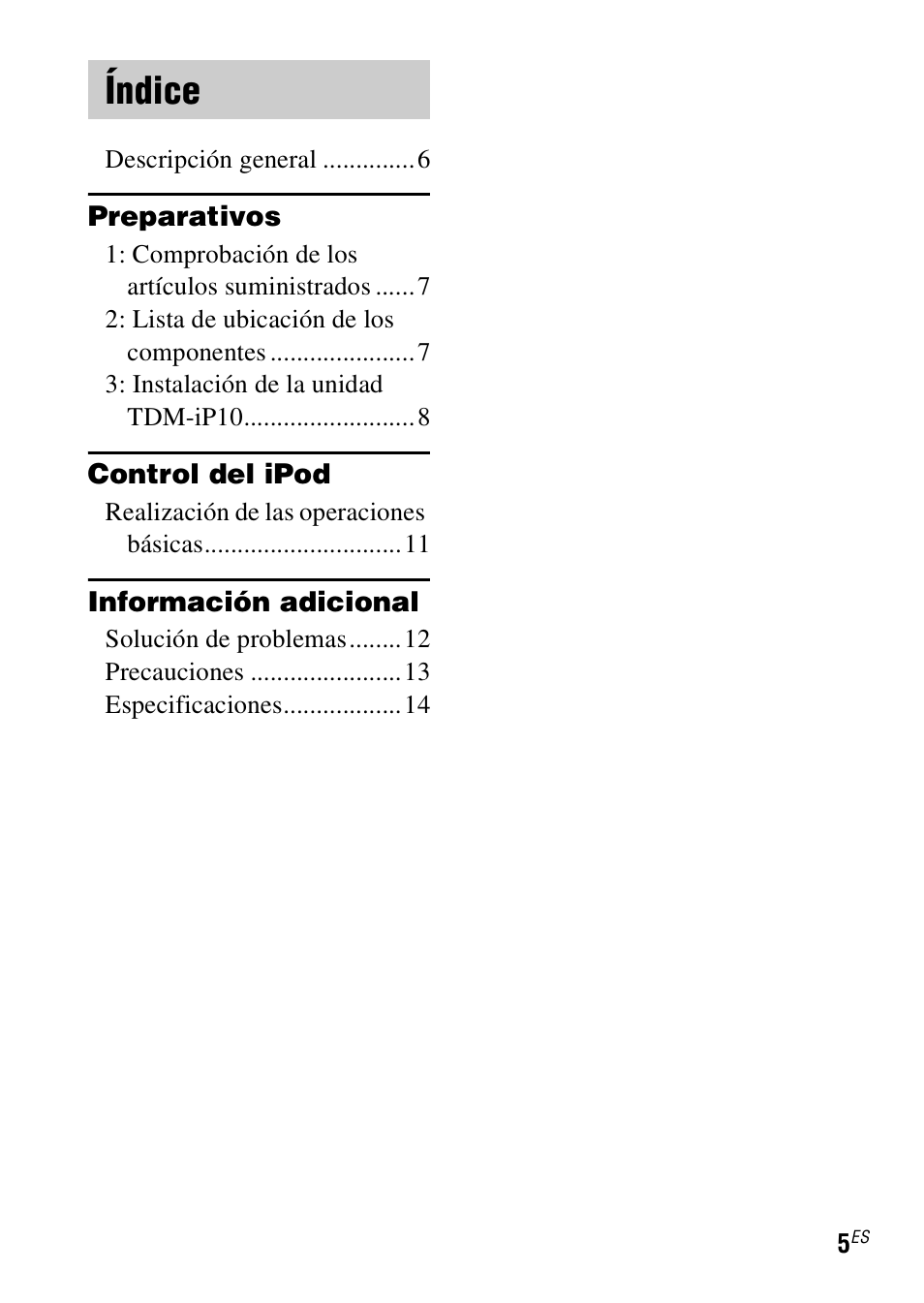 Índice | Sony TDM-iP10 User Manual | Page 29 / 40