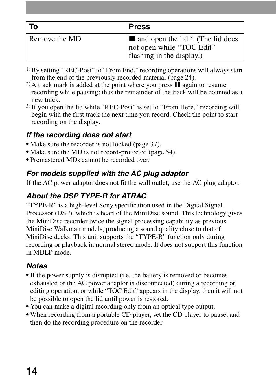 Sony MZ-R701 User Manual | Page 14 / 68