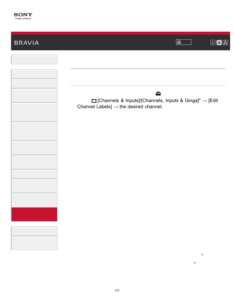 Editing channel labels | Sony XBR-49X850B User Manual | Page 183 / 254