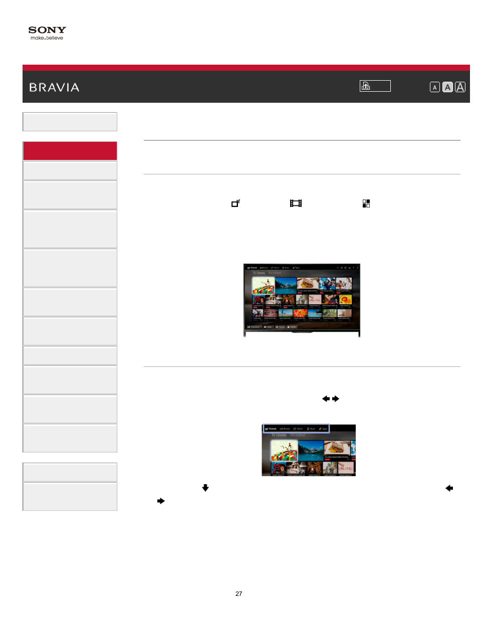 Home menu screen | Sony XBR-49X850B User Manual | Page 33 / 254