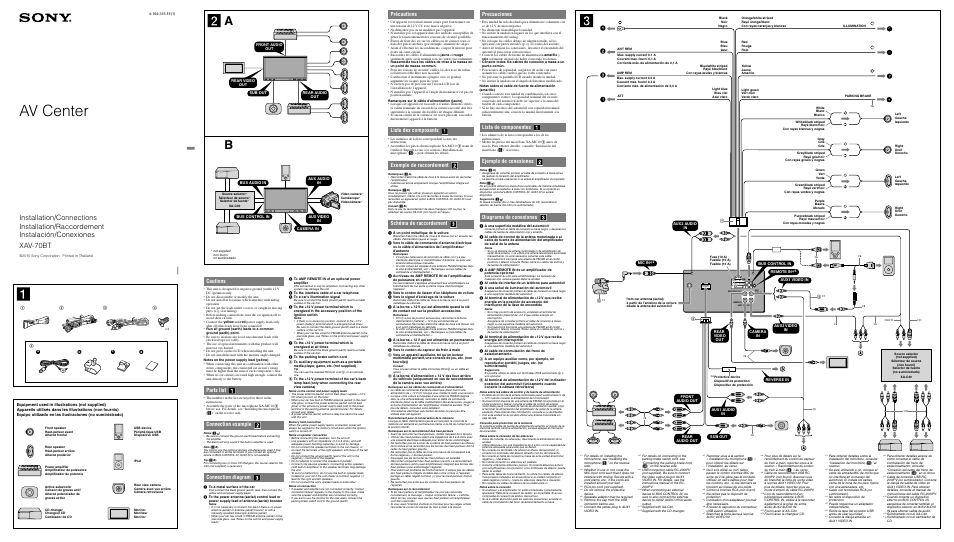 Sony XAV-70BT User Manual | 2 pages