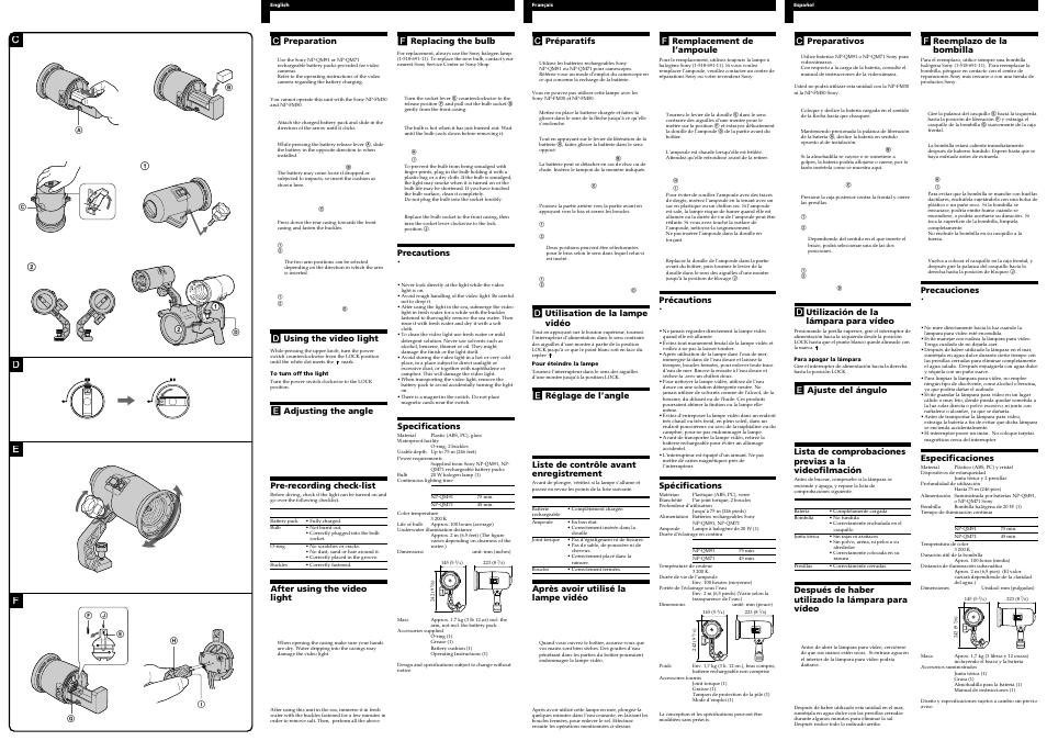 Sony HVL-ML20M User Manual | Page 2 / 2