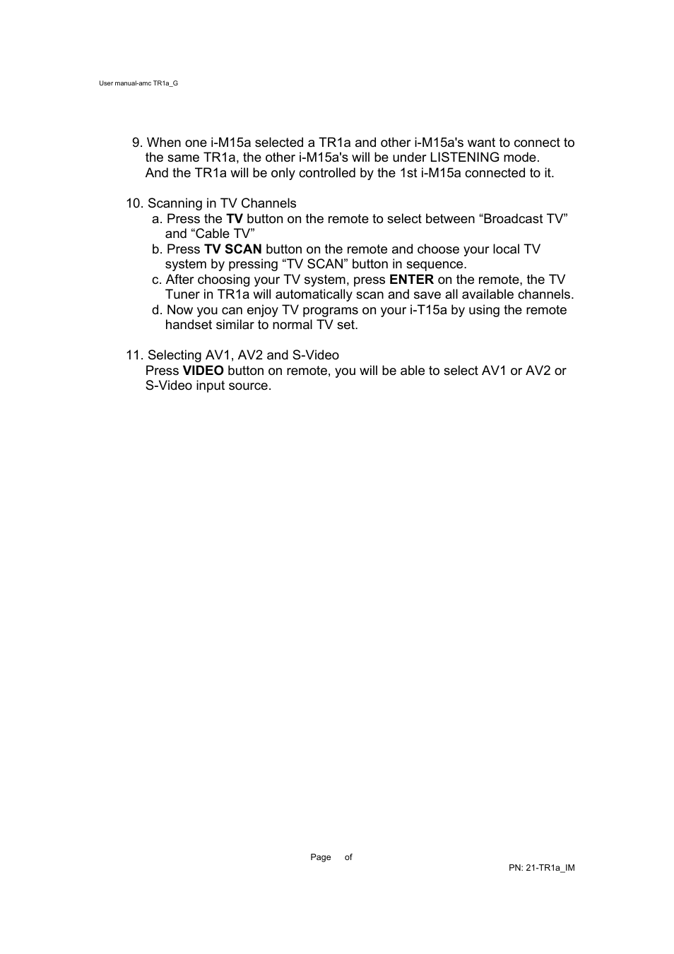 AMC TR1A User Manual | Page 13 / 17