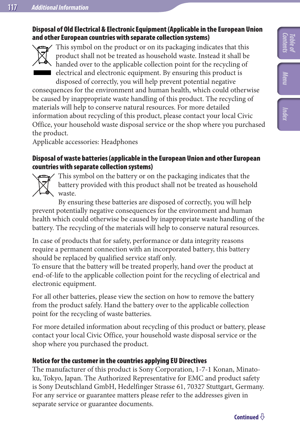 Sony NWZ-A728BLK User Manual | Page 117 / 133