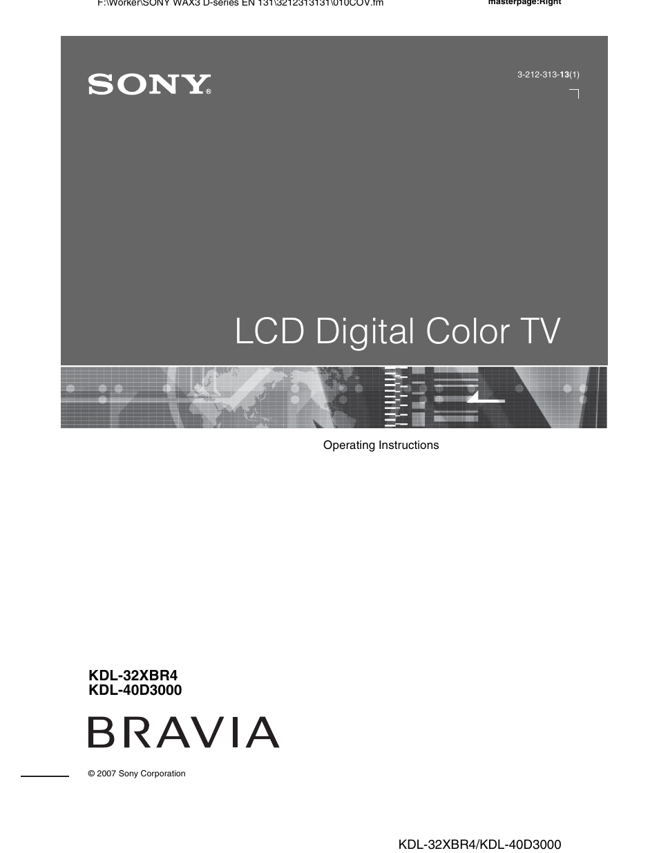 Sony KDL-32XBR4 User Manual | 48 pages