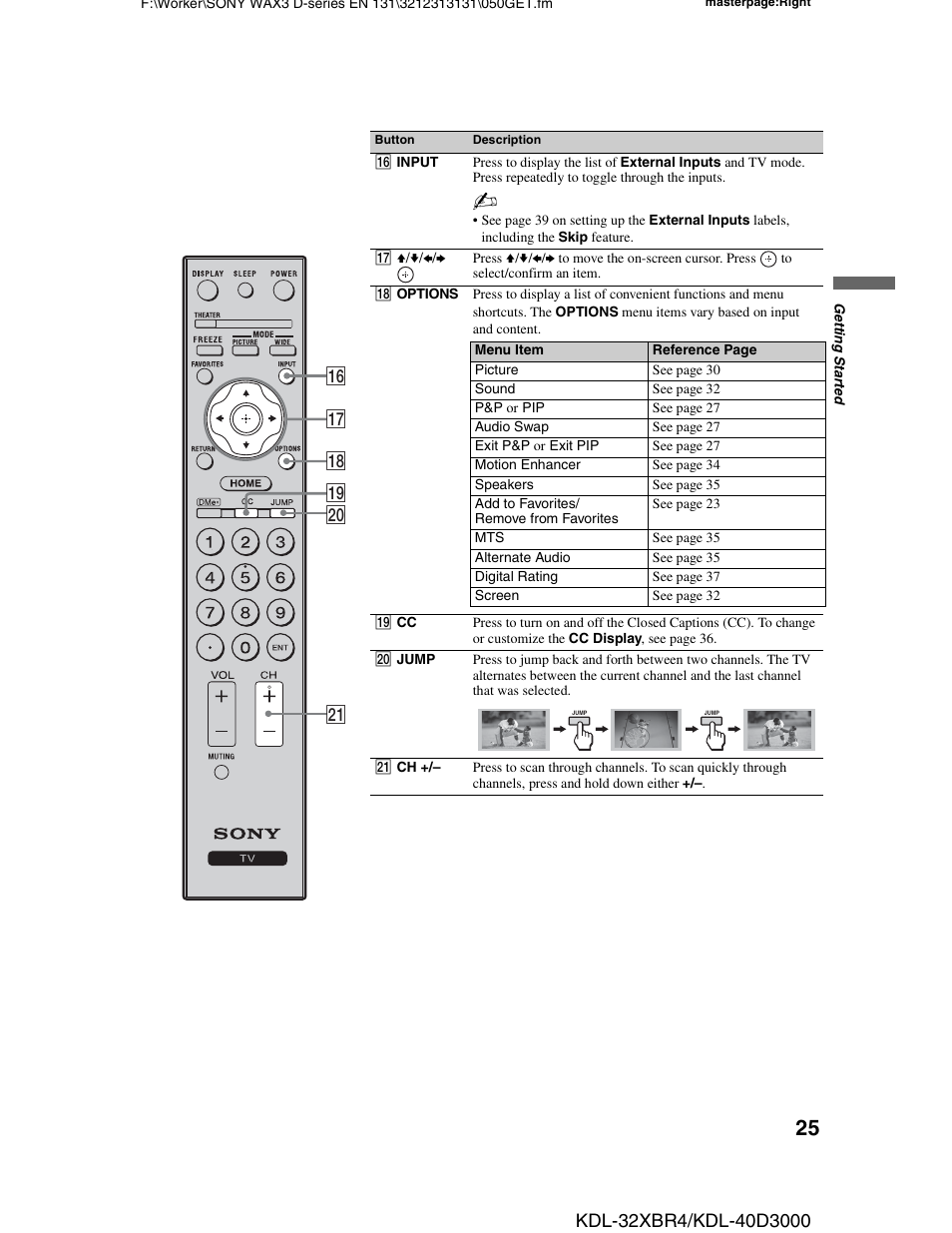 Sony KDL-32XBR4 User Manual | Page 25 / 48