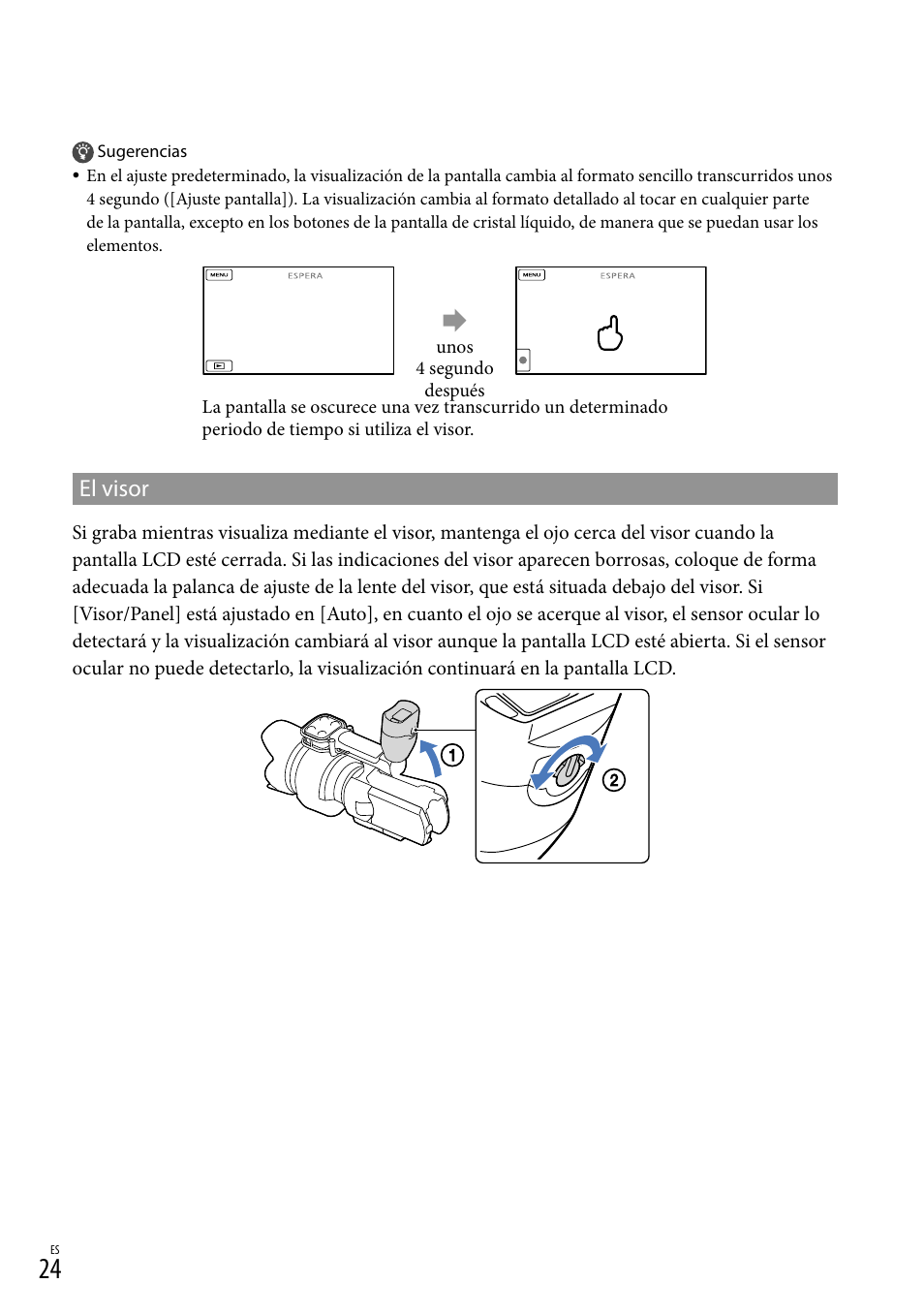 El visor | Sony NEX-VG30H User Manual | Page 102 / 155