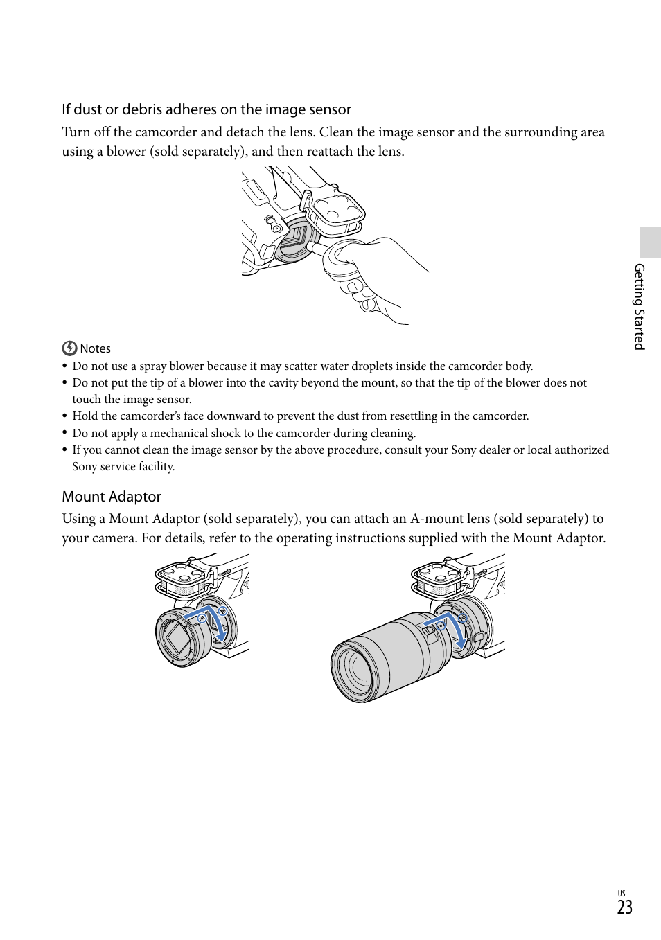 Sony NEX-VG30H User Manual | Page 23 / 155