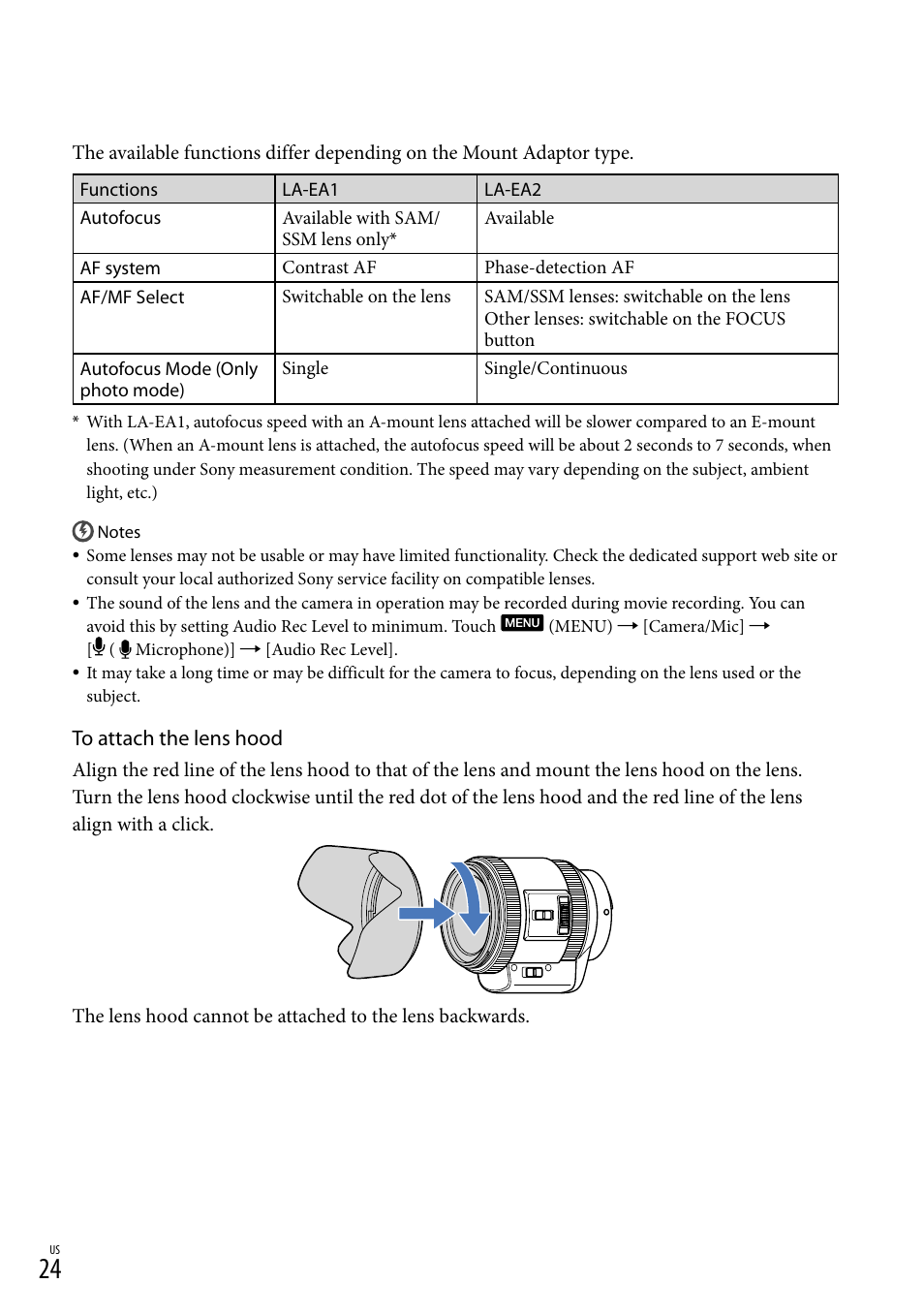 Sony NEX-VG30H User Manual | Page 24 / 155