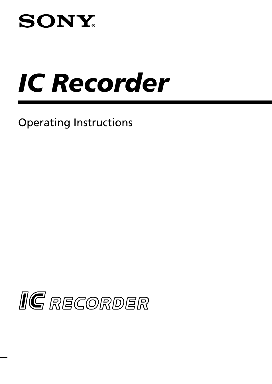 Sony ICD-B25 User Manual | 48 pages