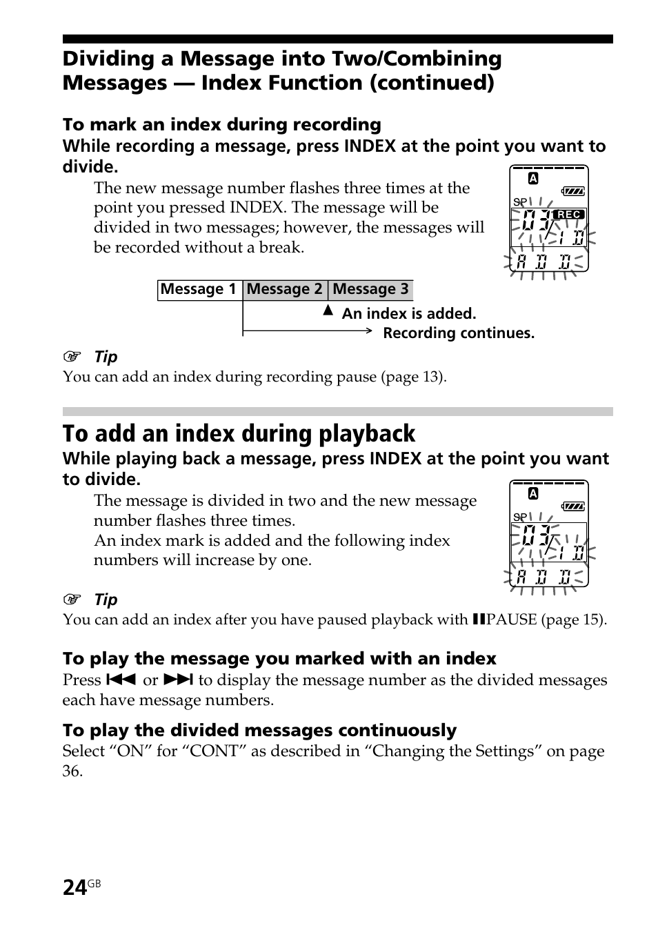 Sony ICD-B25 User Manual | Page 24 / 48
