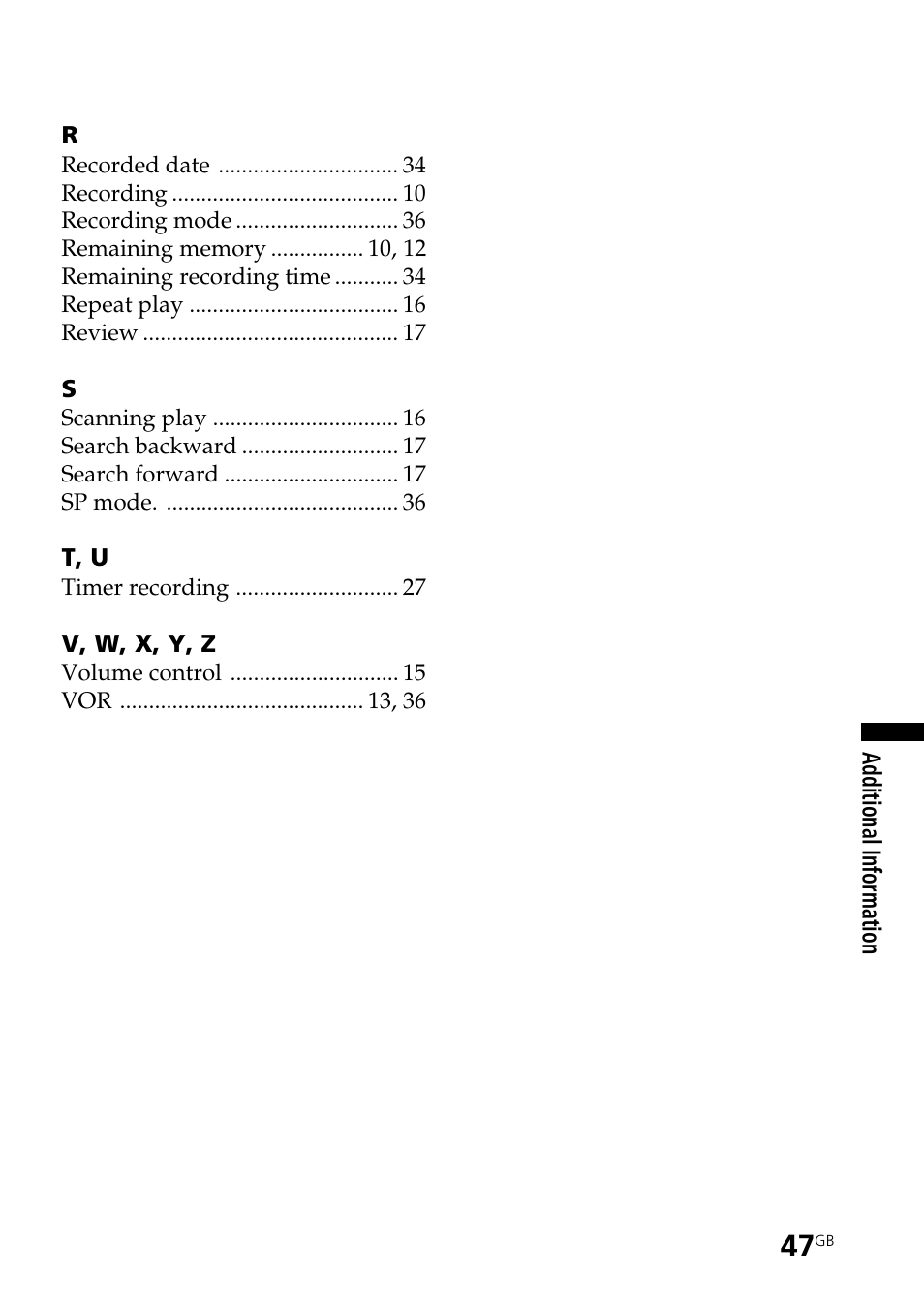 Sony ICD-B25 User Manual | Page 47 / 48