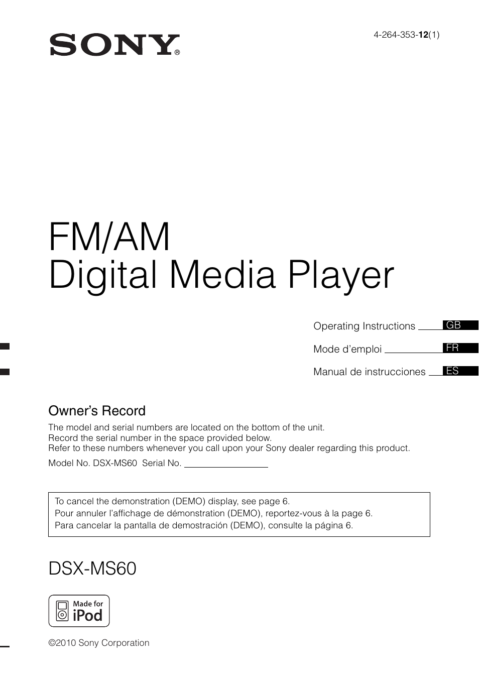 Sony DSX-MS60 User Manual | 80 pages