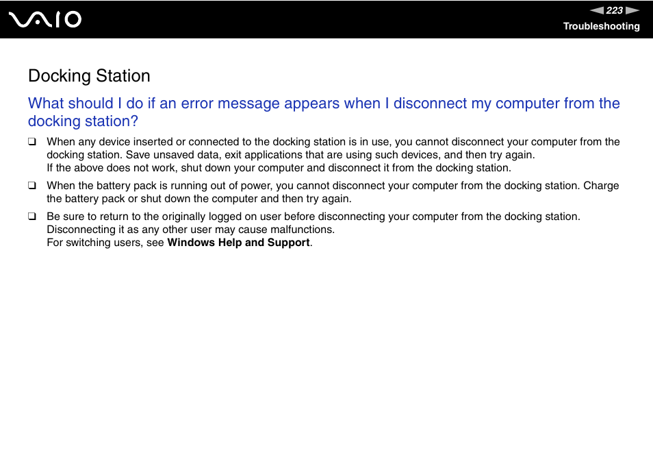 Docking station | Sony VGN-TT190EIN User Manual | Page 223 / 242