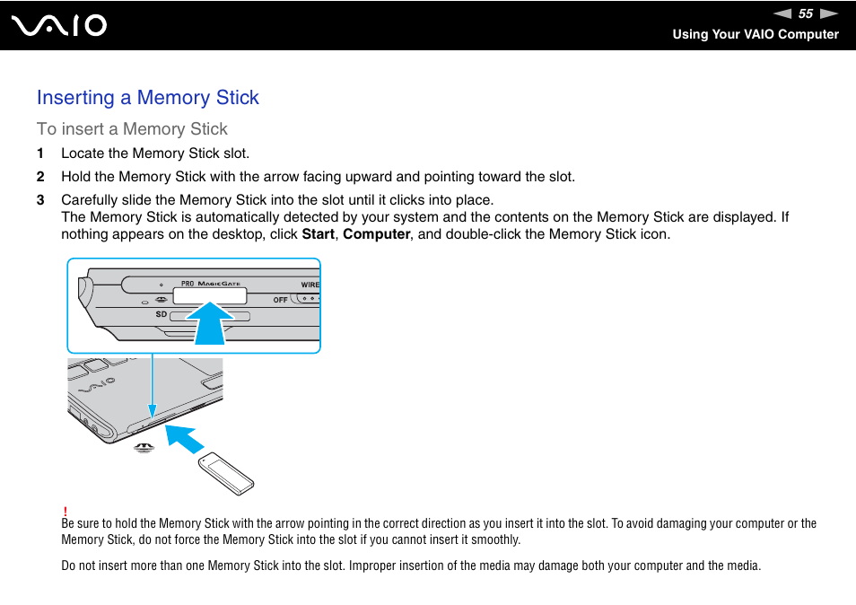 Sony VGN-TT190EIN User Manual | Page 55 / 242