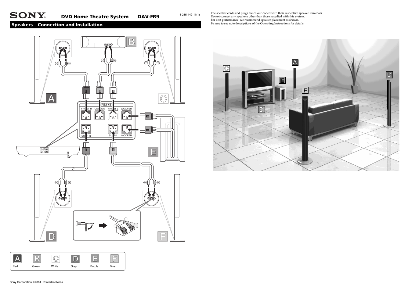 Sony DAV-FR9 User Manual | 1 page