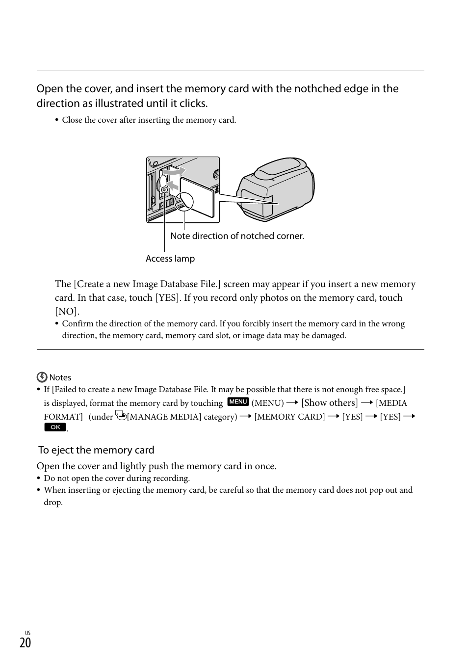 20) i, 20) a | Sony HDR-XR550V User Manual | Page 20 / 127