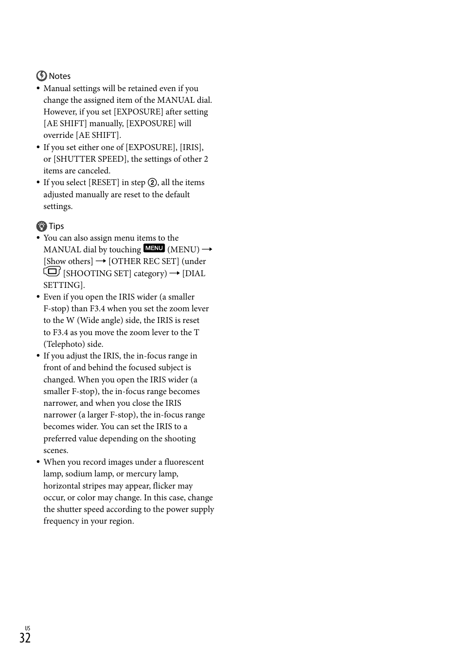 Sony HDR-XR550V User Manual | Page 32 / 127