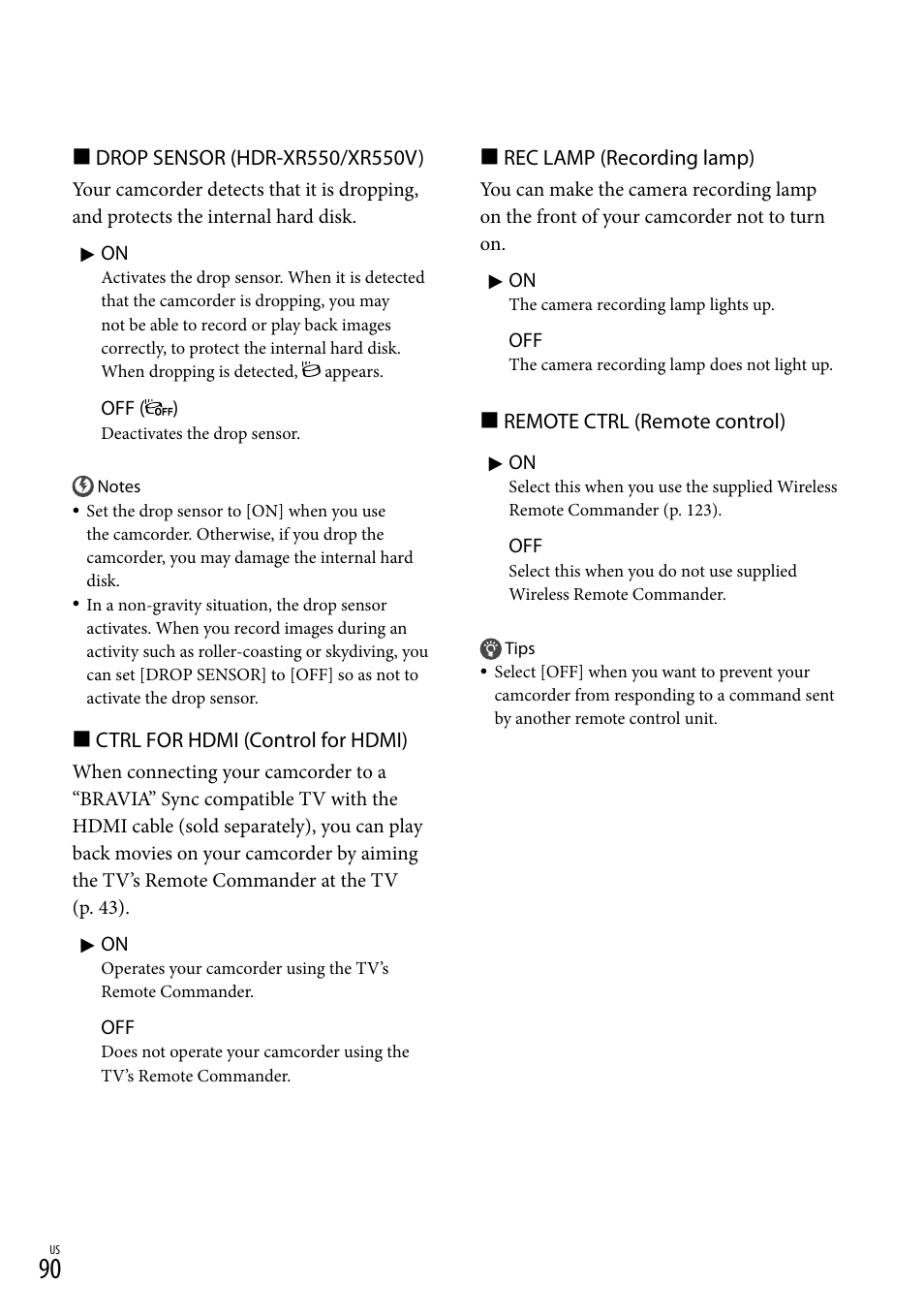 90). w | Sony HDR-XR550V User Manual | Page 90 / 127