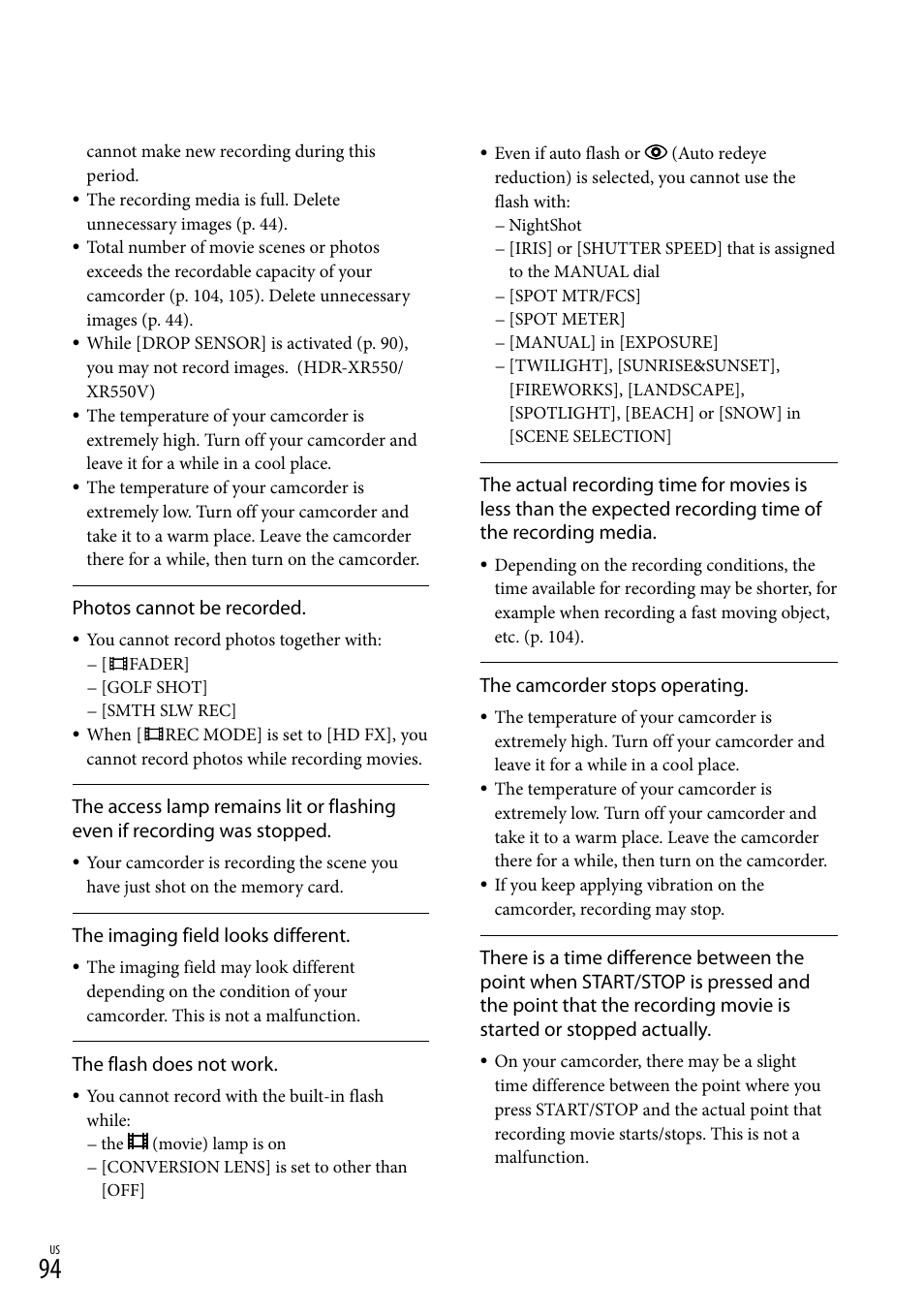 Sony HDR-XR550V User Manual | Page 94 / 127