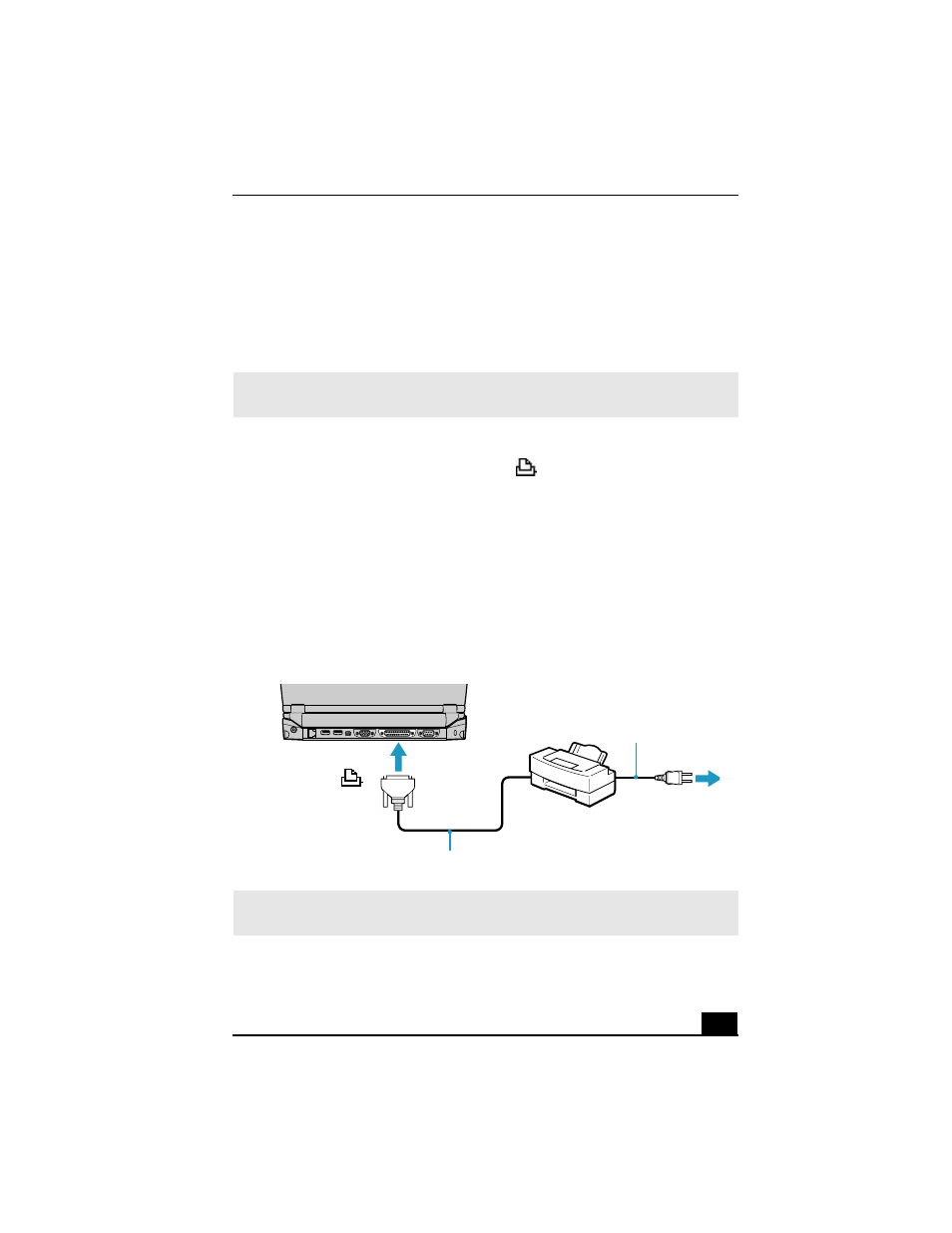 Connecting a parallel port printer, To a parallel port printer | Sony PCG-R505JL User Manual | Page 53 / 135